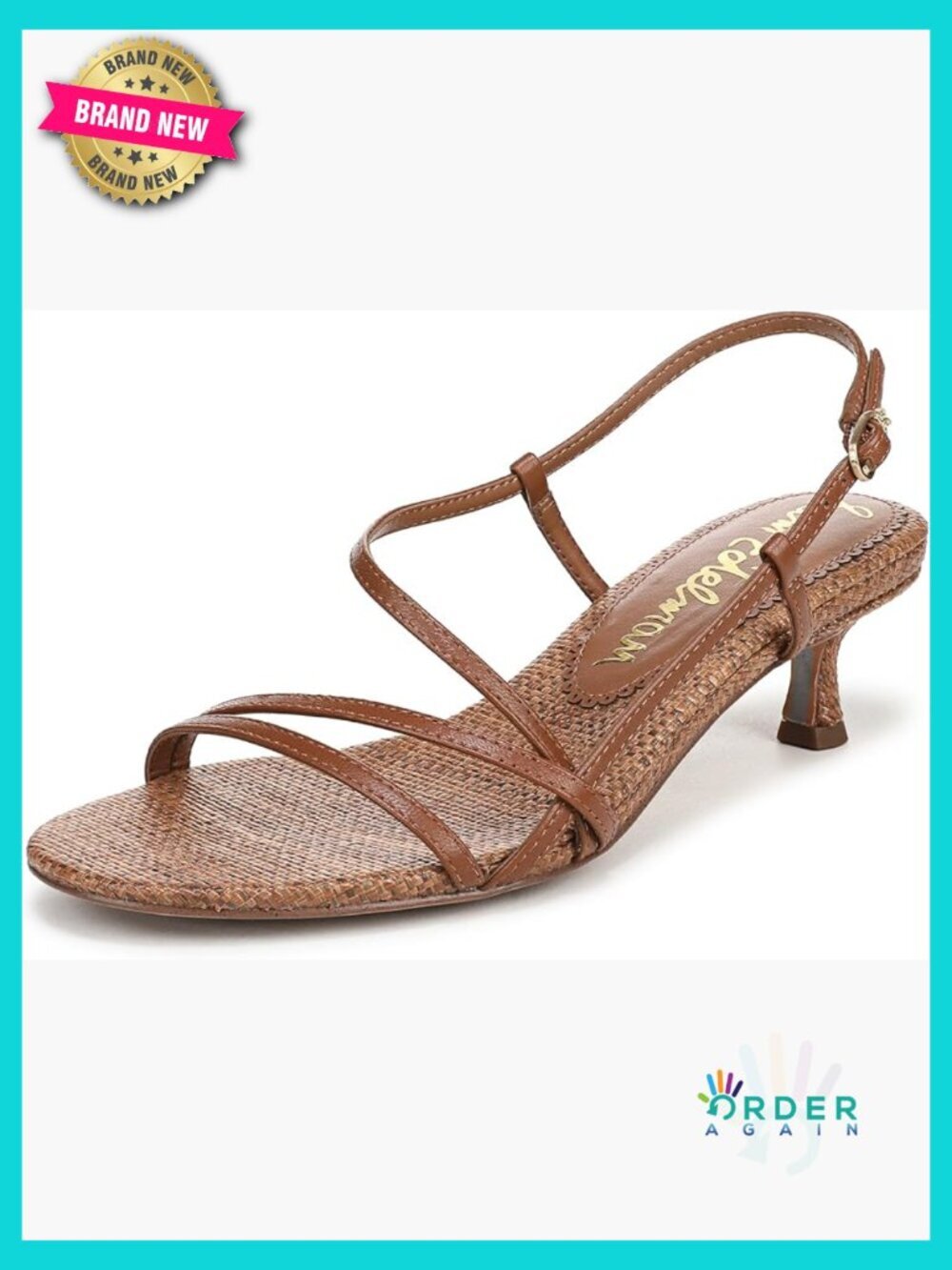 Kitten Heel Sandals Leather Dressy Slide Buckle Strap Open Toe